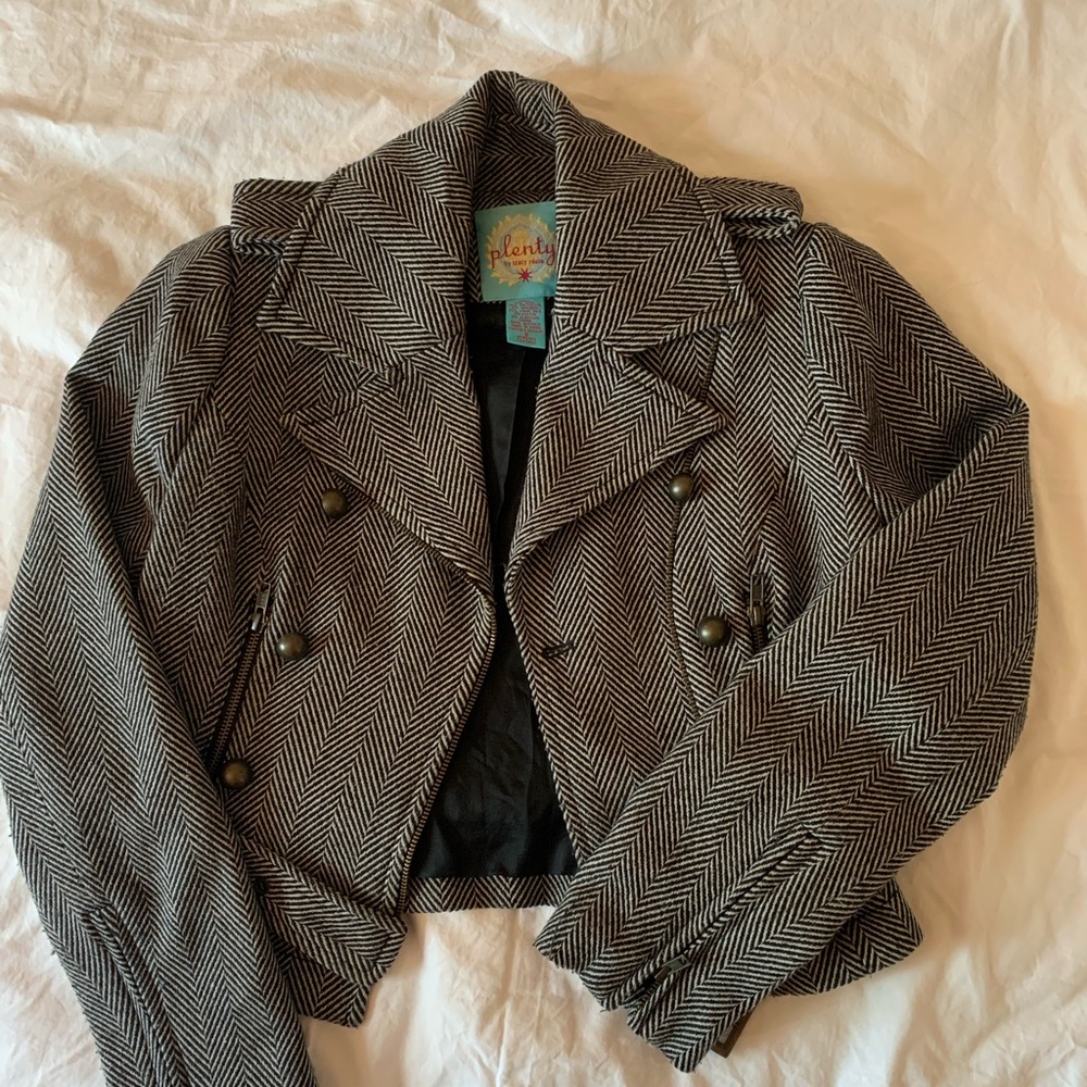 Plenty by Tracy Reese Black and White Herringbone Jacket